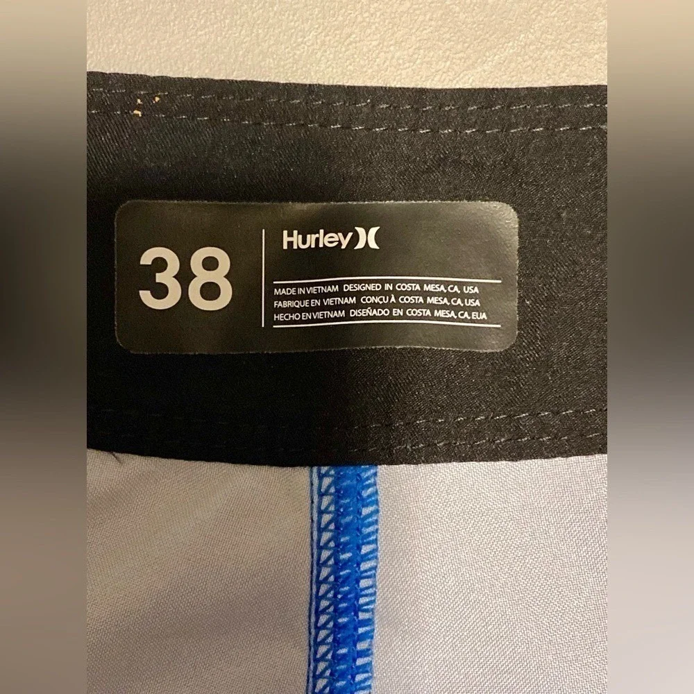 Hurley Blue/White Pleasure Point Board Swim Shorts Trunks